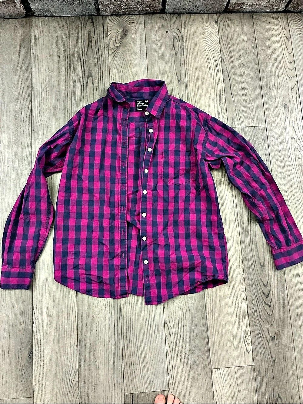 American Eagle Outfitters Boyfriend Fit Plaid Button Down Shirt Plaid Button